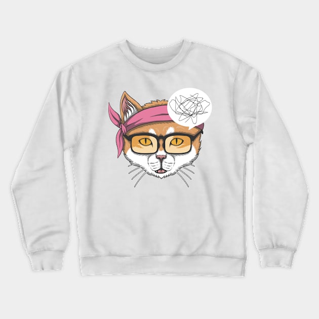 The Cat Doesn T Understand Crewneck Sweatshirt by YousifAzeez